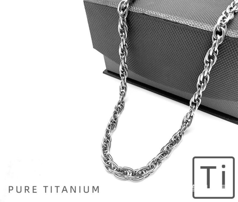 High Quality Fashion Accessories 7mm Wide Pure Titanium Twist Chain Necklace Bracelet Titanium Alloy Non-Embroidered Non-Corrosion Necklace for Men Tinl2523