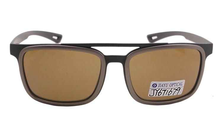 Double Bridge Unique Model Oversized Tr90 Plastic Square Men Sunglasses