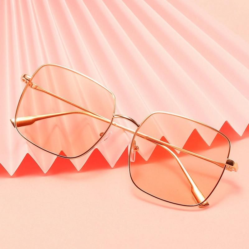 Fashion Style Colorful Gradient Metal Frame Sunglasses
