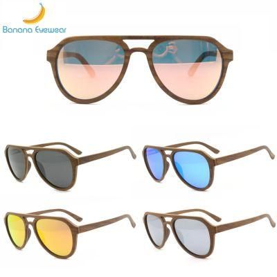 Ready to Ship 2020 Promotion Retro Black Walnut Wooden Polarized Sunglasses