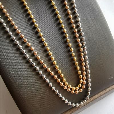 Fashion Gold Plated Stainless Steel Ball Bead Chain Necklace with Beads Matching Connectors