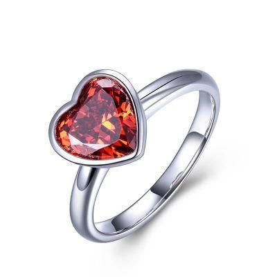 Fashion Accessories S925 1.0CT China Jewelry Heart Shape Simulated Diamond Factory Organized Fashion Ring