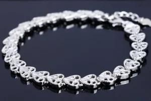 Hot Sale 925 Silver Jewelry Heart Charm Bracelet