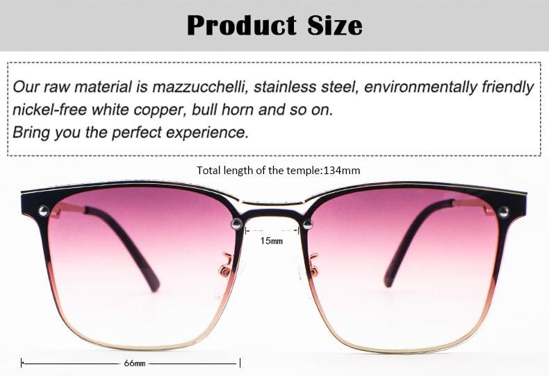 New Fashion Ready Custom Logo Metal Frame Women Sunglasses