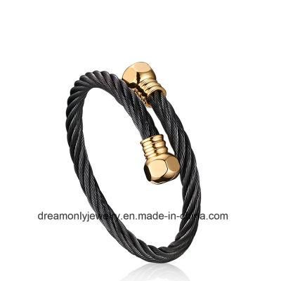 Black Wire Steel Bracelet Screw Design