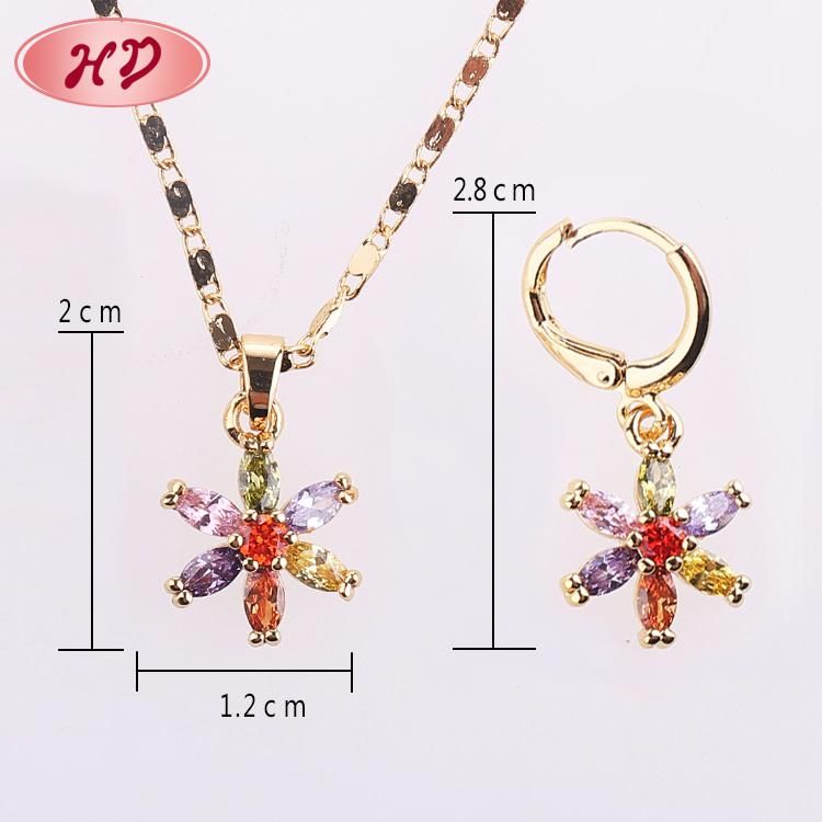 Fashion Wedding Gold Plated Silver Alloy Ring Necklace Earring Jewelry Set with Crystal CZ Pearl