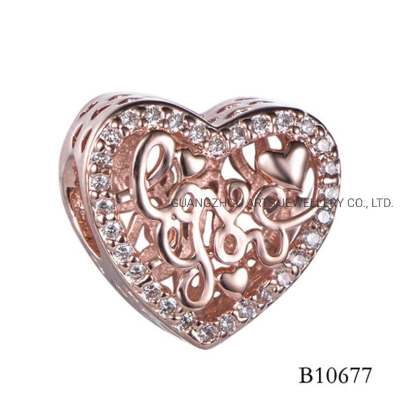 Multi-Shape Cubic Zircons DIY Silver Charm