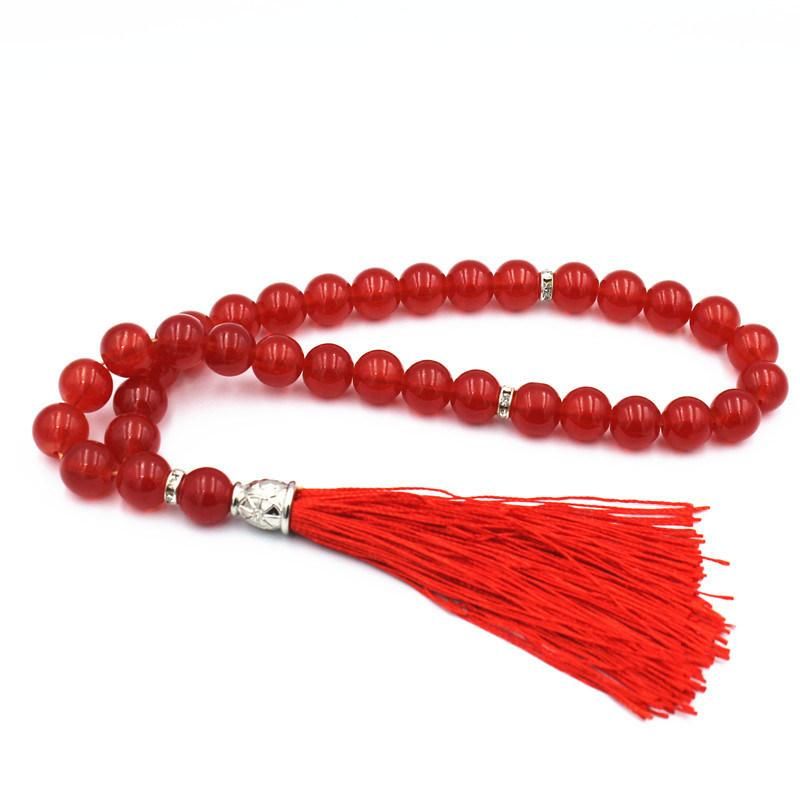 Customized Tassel Resin Tasbih Turkish Design Black and White Prayer 33 Beads Gift for Ramadan Tesbih Bracelet Bracelet Man′ S Muslim Misbaha Rosary