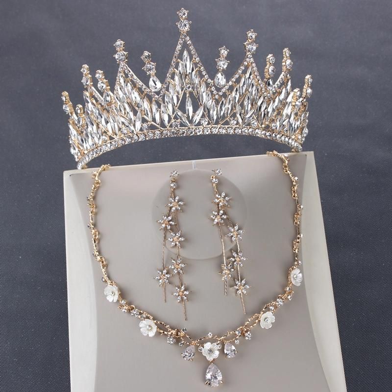 Bridal Accessories Jewellery Crystals Wedding Necklace Earings Crown Tiara Sv1021