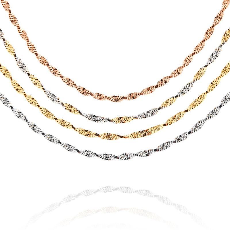 Fashion Accessories Gold Plated Stainless Steel Jewelry Design Twisted Push Chain Necklace
