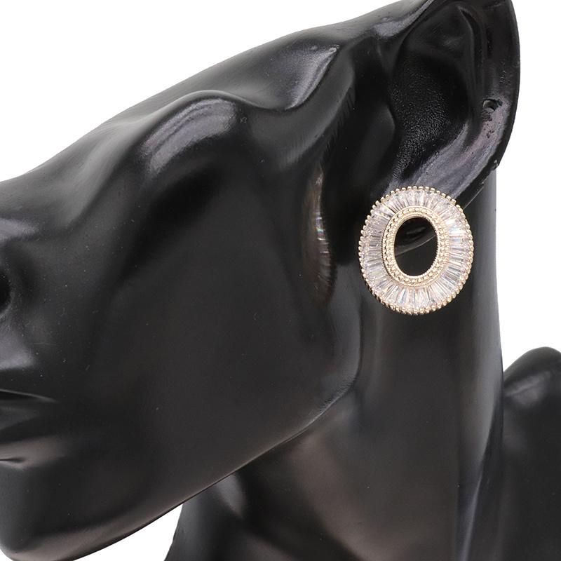 Luxury CZ Women′s 14K Gold Plated Jewelry Earrings