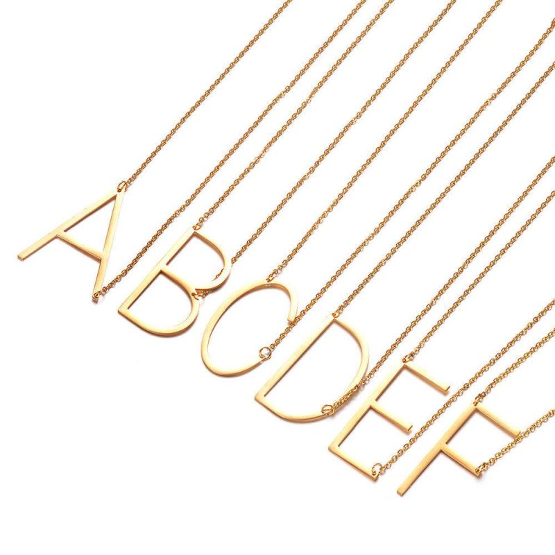 Manufacturer Custom Word Fashion Necklace Jewelry High Quality Non Fade Chain 14K 18K Gold Plated Character Letter Necklace jewellery