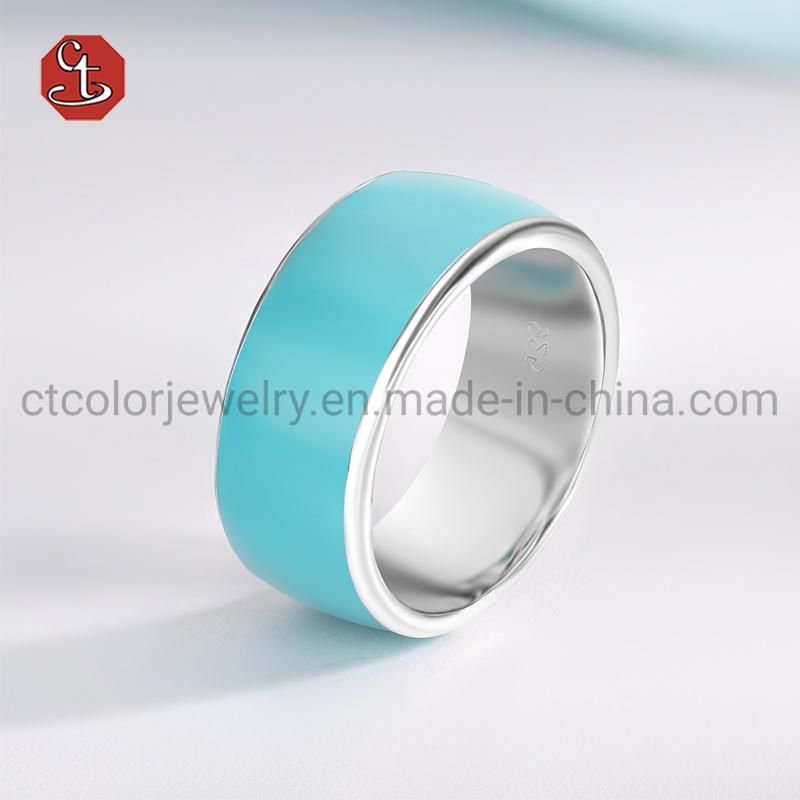 Fashion Jewellery Latest design Elegant colorful Enamel silver Ring