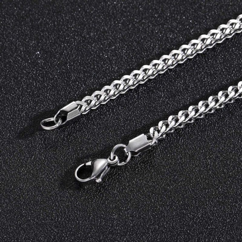 Hip Hop Stainless Steel Plus-Reverse Chain Fish Bone Chain