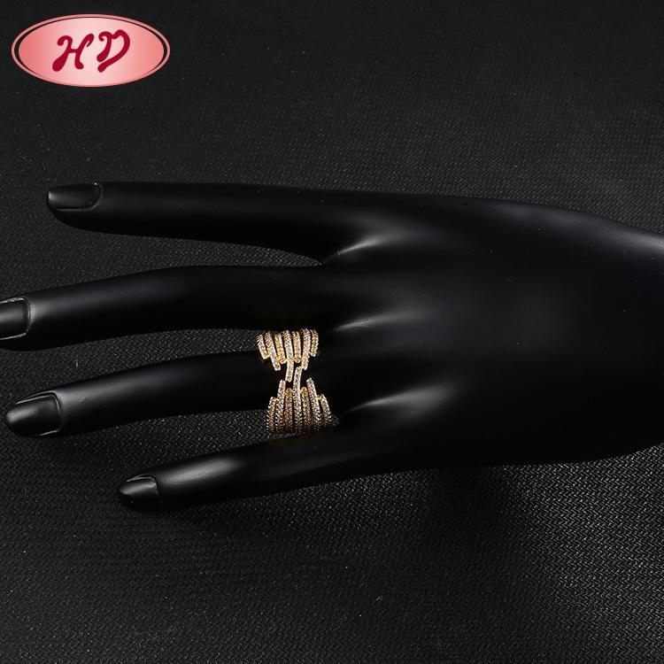 Women Silver 18K Gold Plated Stainless Steel Fashion Engagement Finger Wedding Rings Jewelry Design