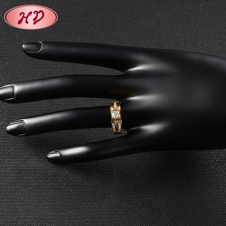 18K Gold Plated Silver Stainless Steel Fashion Wedding Engagement Man Finger Rings Jewelry Design