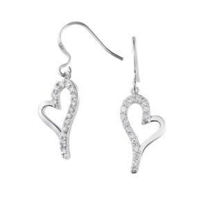 Fashion Hoop Style 925 Sterling Silver Heart Earring