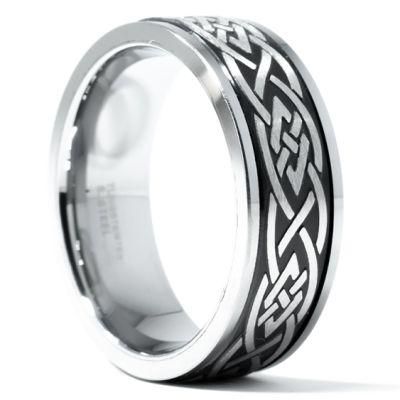8mm Men&prime;s Tungsten Carbide Ring with Celtic Design