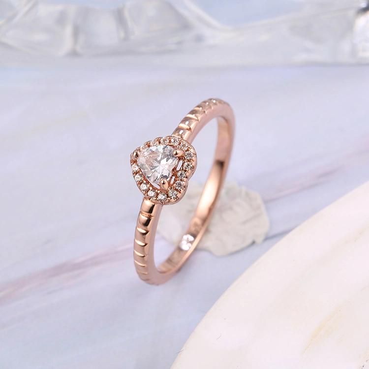 Fashion Accessories Rose Gold Plated Jewellery Fashion Jewelry Factory Wholesale Trendy 2022 CZ Moissanite Hip Hop Ring