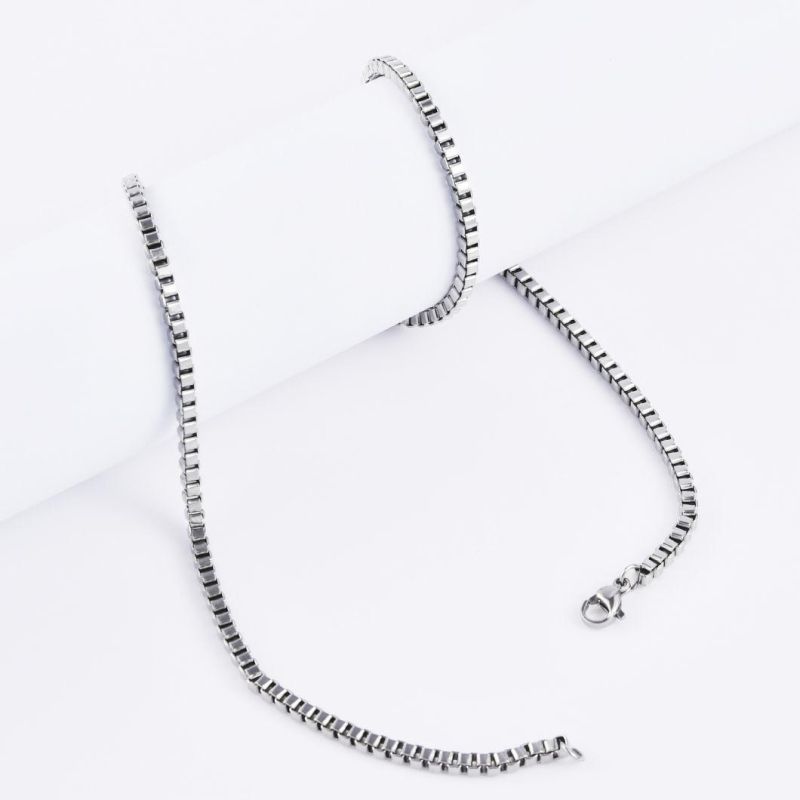 Manufacturer Wholesale Fashion Jewelry Accessories Stainless Steel Box Chain Necklace for Jewellery Making