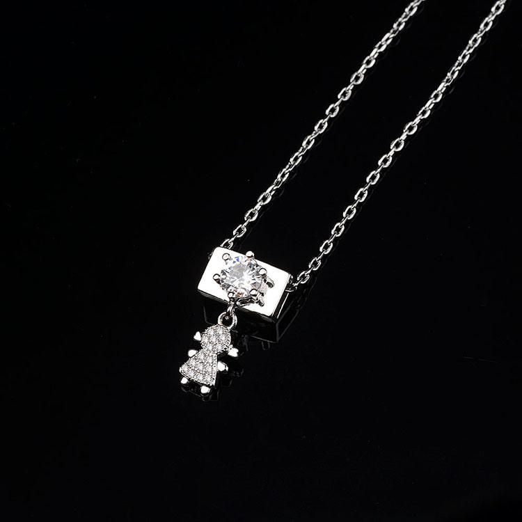 2020 Best Selling CZ 18K Solid Gold Pendant Necklace Sets Chain Jewelry