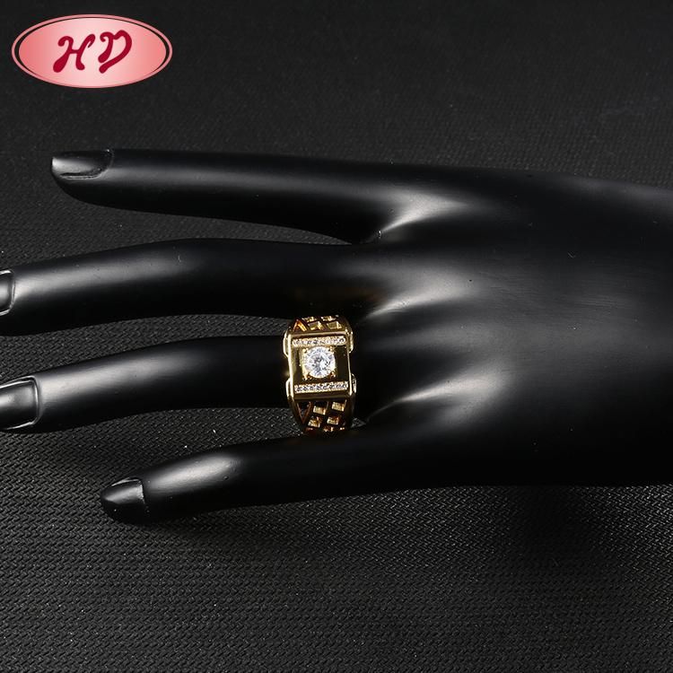 18K 14K Gold Plated Fashion Engagement Wedding Jewelry Stainless Steel Silver Finger Man Rings Design