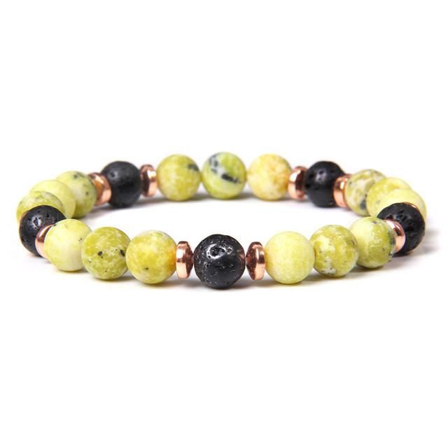 Natural 8mm Gorgeous Semi-Gem Healing Crystal Stretch Beaded Bracelet for Both Men and Women