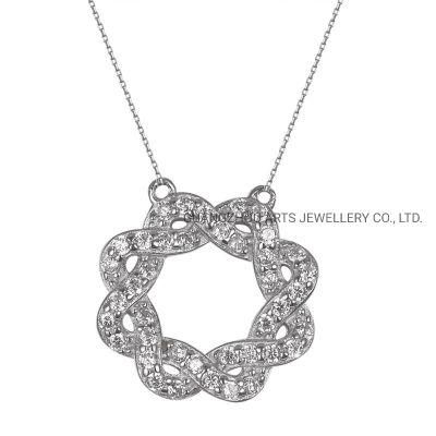 Interlaced Flowers Fashion Silver Pendant Necklace