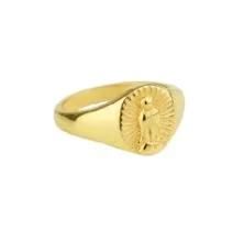 Bague Signet Vintage Ring 18K Real Gold Rings
