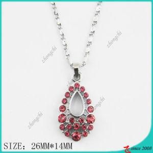 Rose Pink Crystals Drop Fashion Necklace (PN)