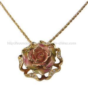 Christmas Gift-Fashion 24k Gold Rose Necklace (XL003)