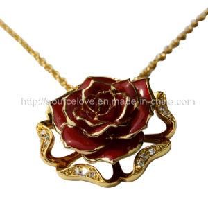Fashion Jewelry -24k Gold Rose Necklaces (XL012)
