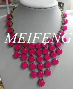 Hot Selling Beaded Statement Crystal Fashion Necklace Jewelry