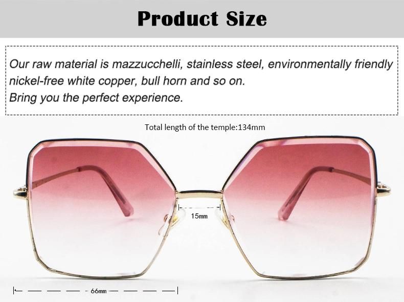 New Custom Logo Light Ready Metal Frame Women Sunglasses