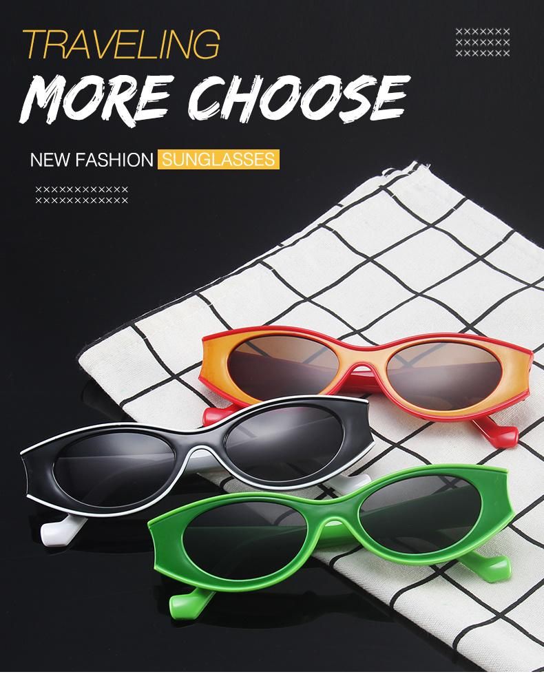 Modern Contrasting Sunglasses Female Personality Concave Frame Oval Sunglasses