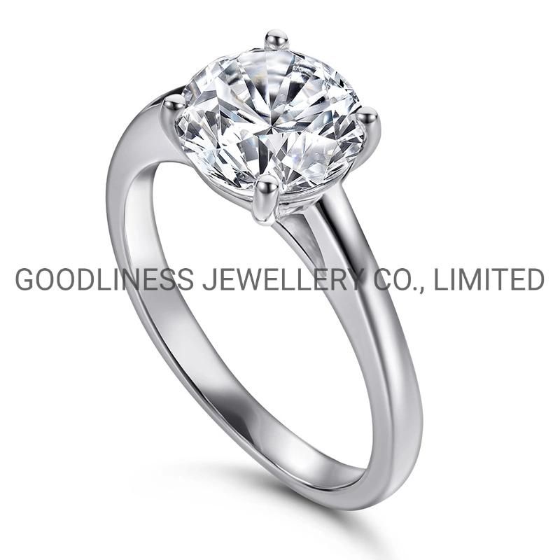 925 Sterling Silver Jewelry Women CZ Solitaire Engagement Rings