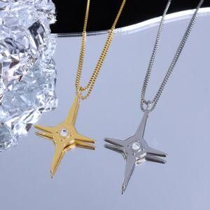 Women Necklace Jewelry Stainless Steel Zircon Cross Necklace