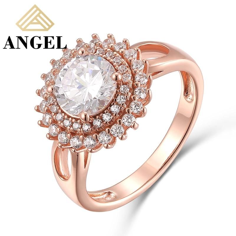 Hip Hop Fashion Jewelry Fashion accessories  Big Moissanite Cubic Zirconia Factory Wholesale Gold Plated Ring