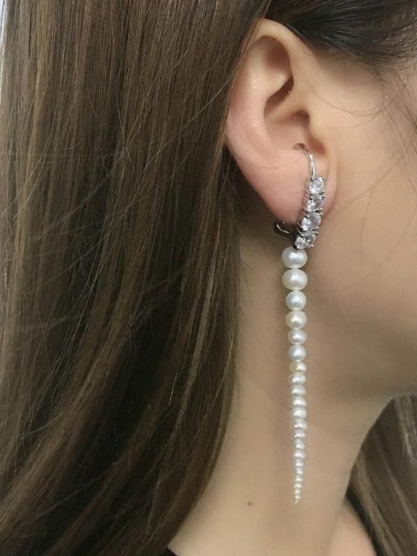 Wholesale 925 Silver Design Women Fashion Jewelry Accessories Pearl Tassel Bead Drop Earrings