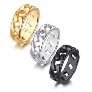 Amazon Hot 7mm Stainless Steel Chain Men&prime;s Ring Mens Cool Chain Spinner Band Stainless Steel Spinner Ring