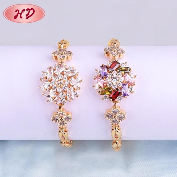 Fashion Jewellery 18K Gold Plated Zircon Jewelry Bracelet for Lady