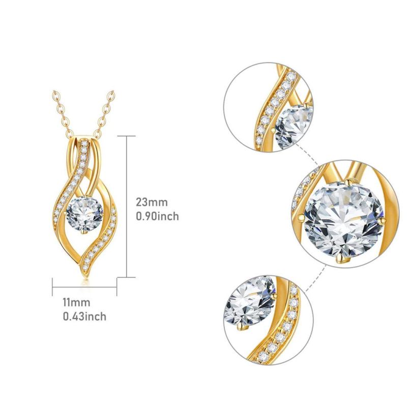 Factory Price Heart Geometry High Quality Pearl Zircon Pendant Necklace