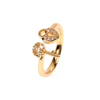Latest New Fashion Jewelry Gold Plated Brass Zirconia Stone Ring for Women