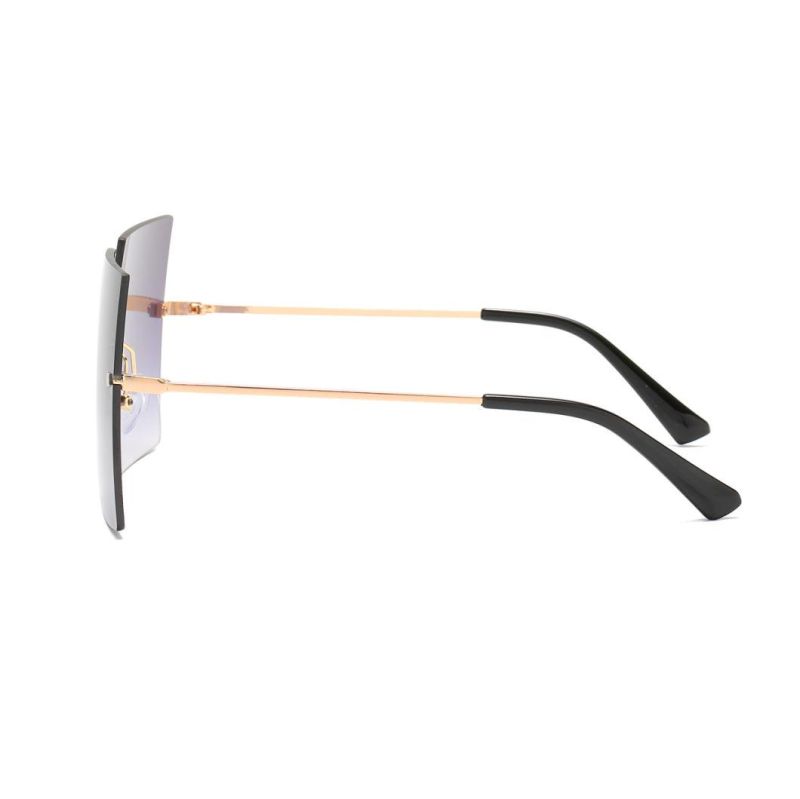 2020 No MOQ Square Metal Big Lens Fashion Sunglasses