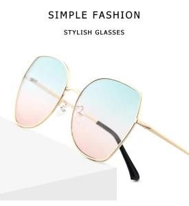 Fashion Latest Men Women Outdoor Gradient UV400 Gold Metal Sunglass