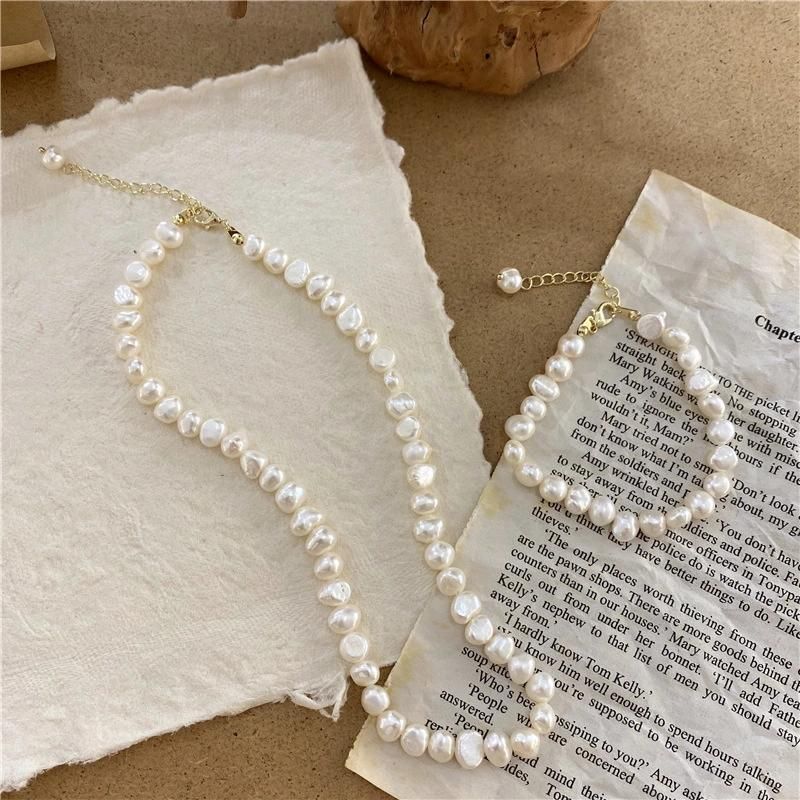 Women Fashion Vintage Pearl Necklace Party Necklace Elegant Chain Accessories