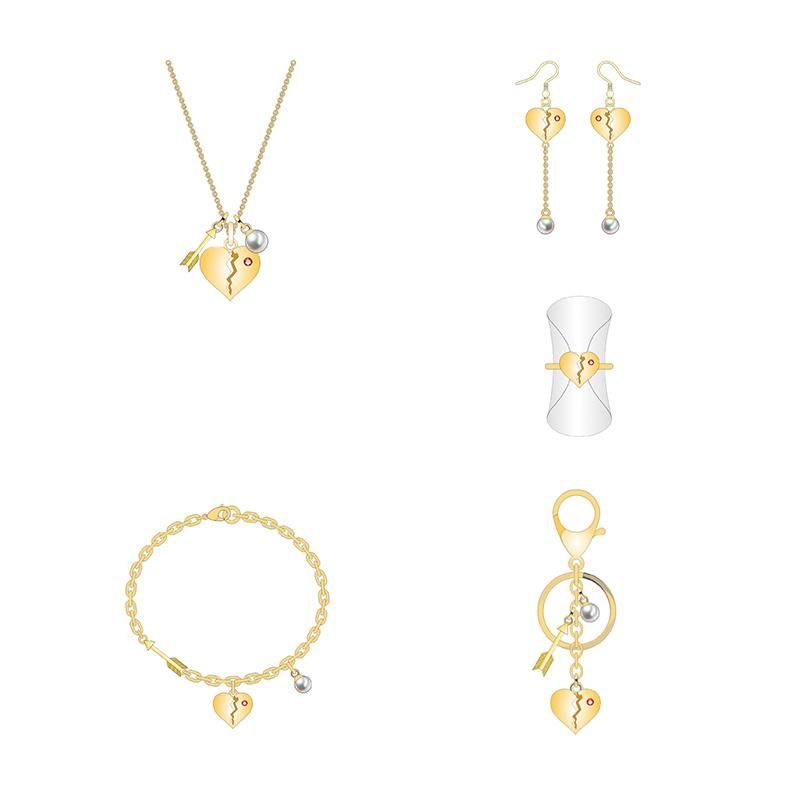 Hot Sale Heart-to-Heart Gold Jewellry Necklace