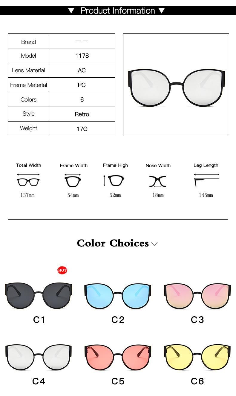 New Style Plastic Frame Cat Eye Sunglasses Women Retro Trend