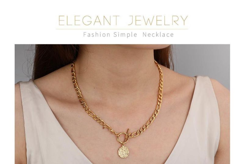 New Arrival Charm Stainless Steel Gold Color Women Fashion Long Chain Necklaces with Pendent Jewelry Accessories