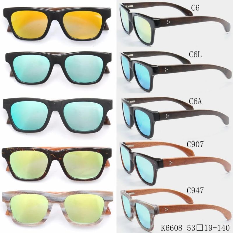 Wood Wooden Sunglasses with Mirror Lens